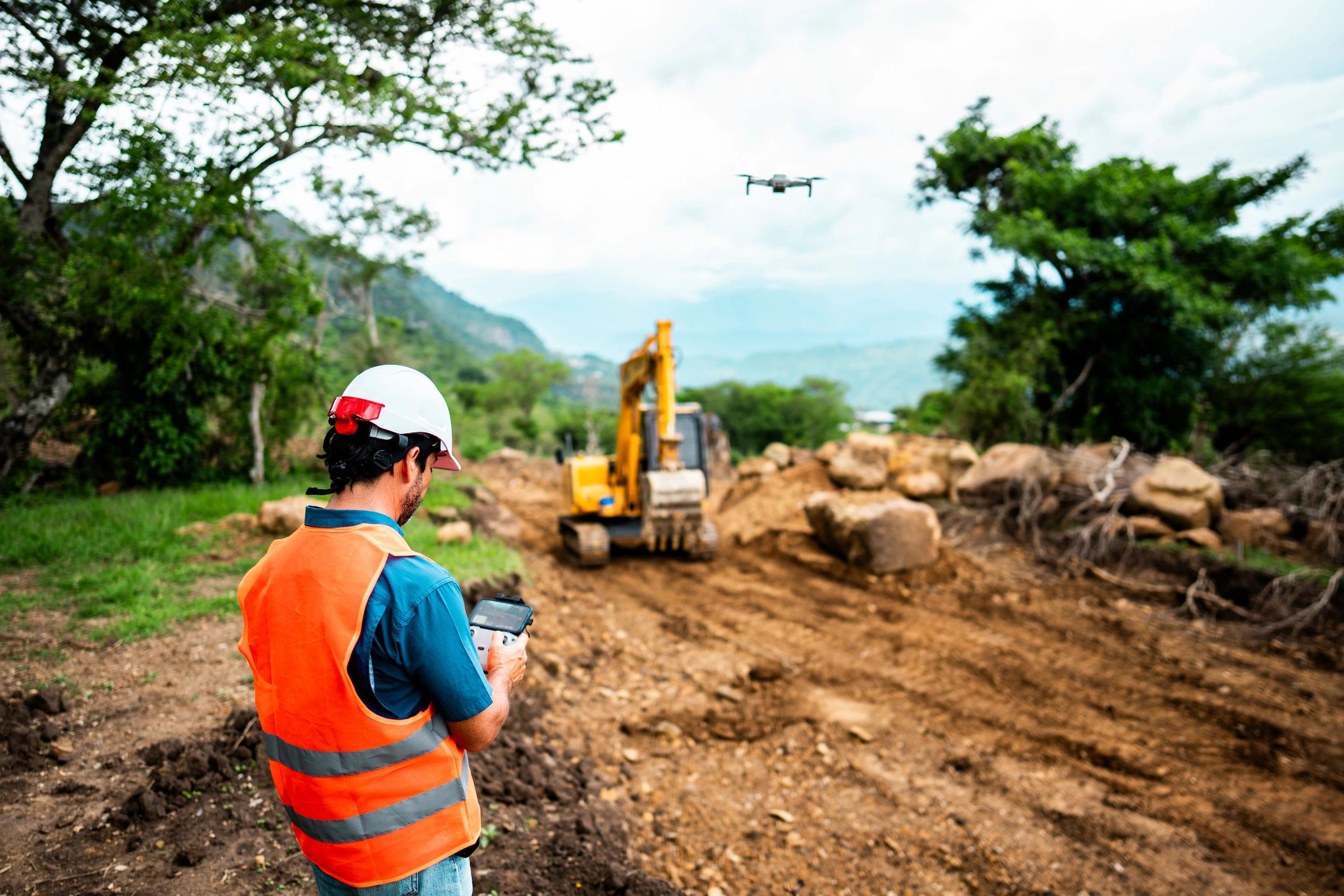 Field technician at an industrial work site
